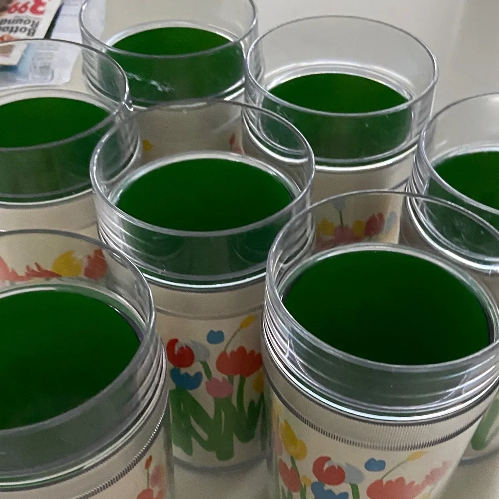 Colorful vintage thermos- Tulip Party Cups - Set of 8